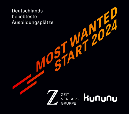 Ratingsiegel der Zeit Verlagsgruppe und kununu die WWK ist most wanted als beliebtester Ausbildungsplatz Deutschlands 2025